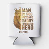 Man of God Lion Crownデザイン – 夫,パパ 缶クーラー (正面)