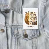 Man of God Lion Crownデザイン – 夫,パパ 缶バッジ (インサイチュ)