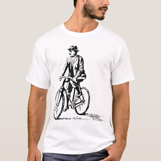 Man on a Bike – ブラック Tシャツ (正面)