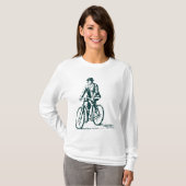 Man on a Bike - Dark Green Tシャツ (正面フル)