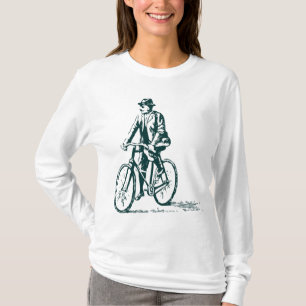Man on a Bike - Dark Green Tシャツ