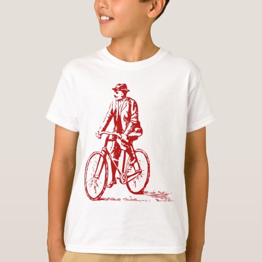 Man on a Bike - Ruby Red Tシャツ (正面)