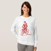 Man on a Bike - Ruby Red Tシャツ (正面フル)