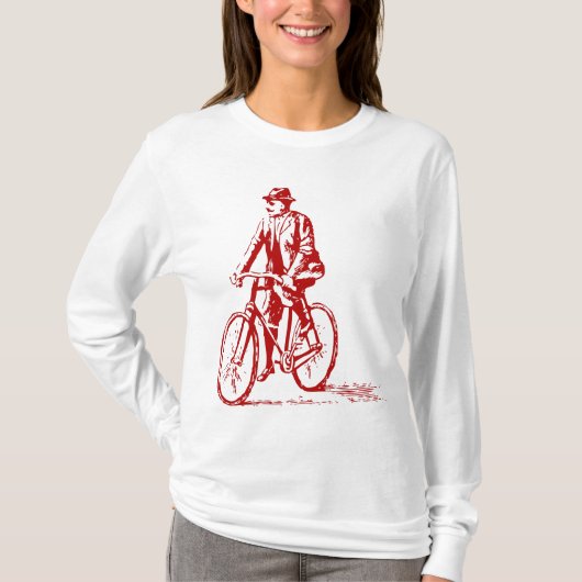 Man on a Bike - Ruby Red Tシャツ (正面)