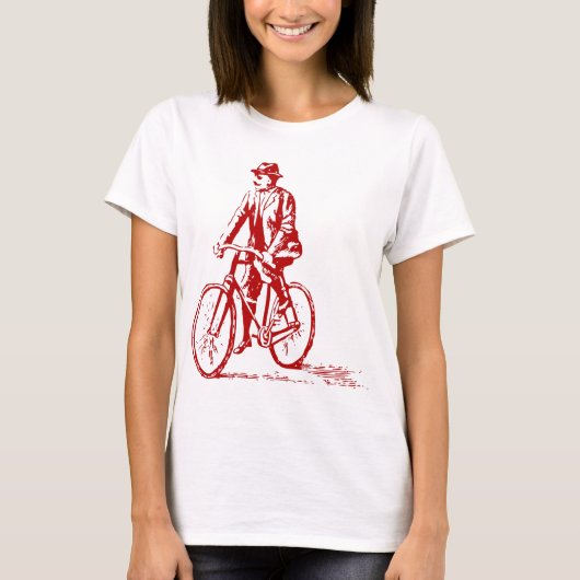 Man on a Bike - Ruby Red Tシャツ (正面)
