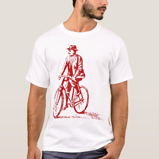 Man on a Bike - Ruby Red Tシャツ (正面)