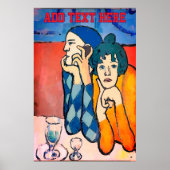 Man on Cell Phone Abstract, Matisse Style ポスター (正面)