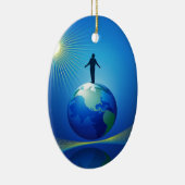 Man on Globe セラミックオーナメント (右)