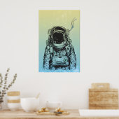 Man on the Moon Inspired Original Print Design ポスター (キッチン)