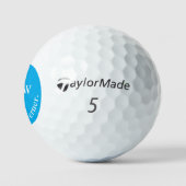 Man Playing Golf Azure Blue Monogram  ゴルフボール (ロゴ)