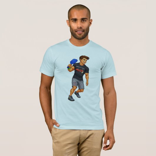 Man playing pickleball with a Corvette Bass shirt Tシャツ (正面フル)