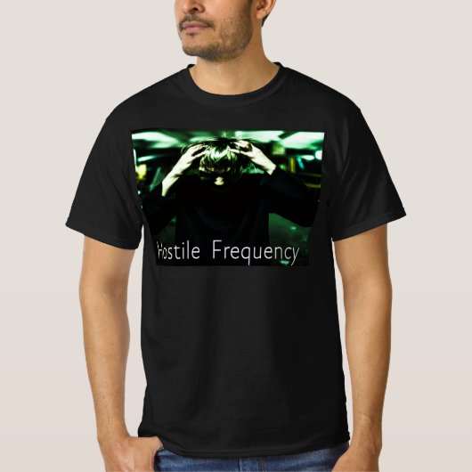 Man pulling his hair with hostile frequency below tシャツ (正面)
