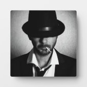 Man smoking in retro style フォトプラーク (正面)