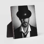 Man smoking in retro style フォトプラーク (正面)