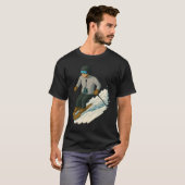 Man snow skiing with guitar shirt transparent tシャツ (正面フル)