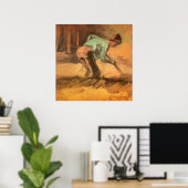 Man Stooping with Stick or Spade, Vincent van Gogh ポスター (ホームオフィス)
