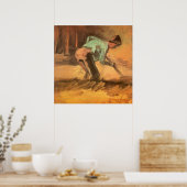 Man Stooping with Stick or Spade, Vincent van Gogh ポスター (キッチン)
