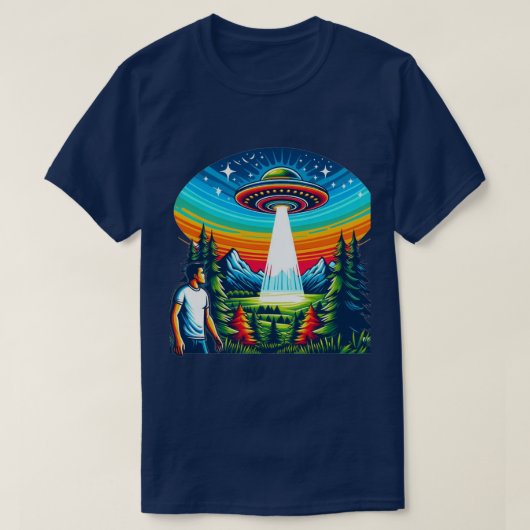 Man UFOブルーTシャツ Tシャツ (デザイン正面)
