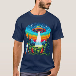Man UFOブルーTシャツ Tシャツ