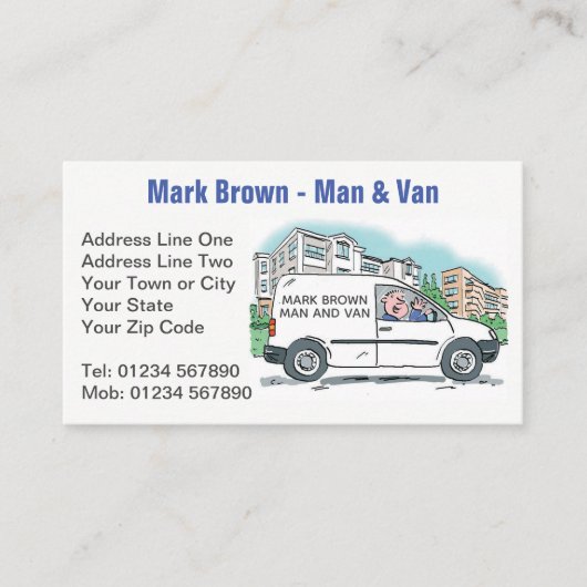 Man & Van、社名Van 名刺 (正面)