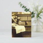 Man Viewing Stereoviewカードヴィンテージ ポストカード (スタンド正面)