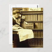 Man Viewing Stereoviewカードヴィンテージ ポストカード (正面/裏面)