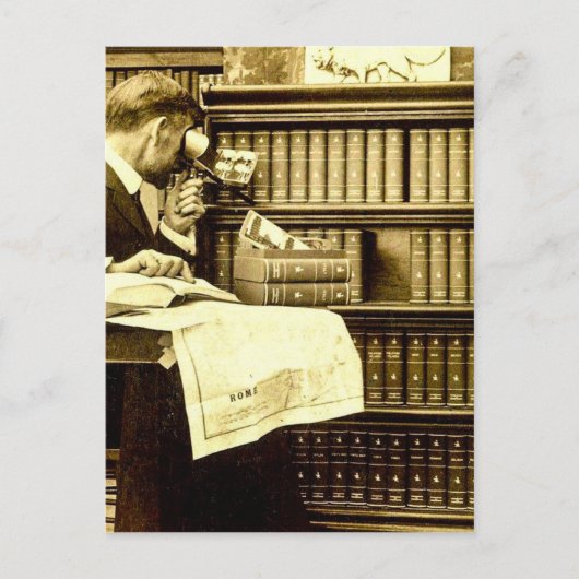 Man Viewing Stereoviewカードヴィンテージ ポストカード (正面)