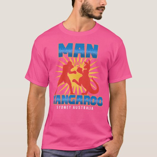 Man Vs Kangarooおもしろい Sydneyオーストラリアボクシングボックス Tシャツ (正面)