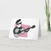 Man Wearing Beret Playing Acoustic Guitar カード (正面)