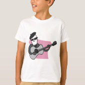 Man Wearing Beret Playing Acoustic Guitar Tシャツ (正面)