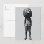 Man Wearing Weird Funny Mask ポストカード (正面/裏面)