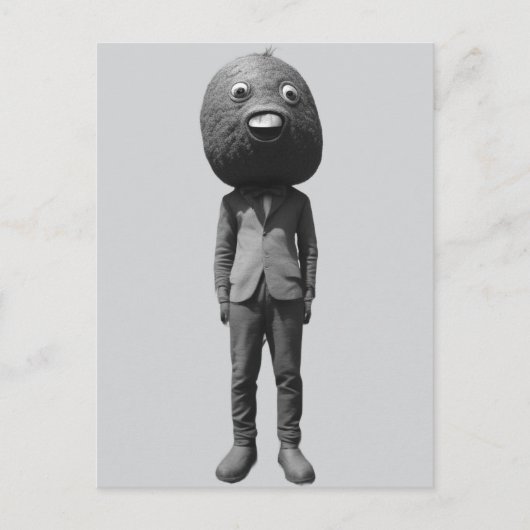 Man Wearing Weird Funny Mask ポストカード (正面)