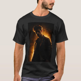 Man with golden light t-shirt tシャツ