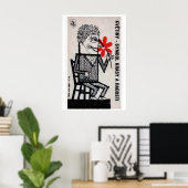 Man with Red Flowers - Matchbox Print - Czech Wall ポスター (ホームオフィス)