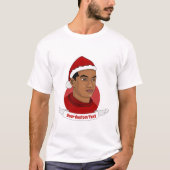 Man with Santa Claus hat cartoon Tシャツ (正面)