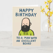 Man with wonderful beard カード (黄色い花)