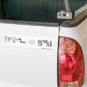 Man_women_animals_bumpersticker バンパーステッカー (トラック上)