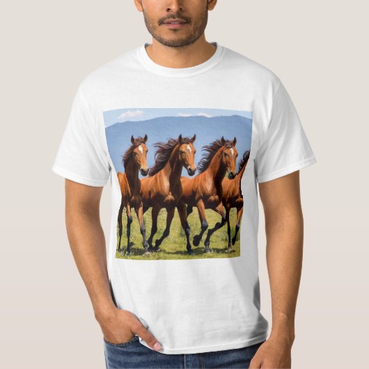 Manada de caballos en libertad tシャツ (正面)