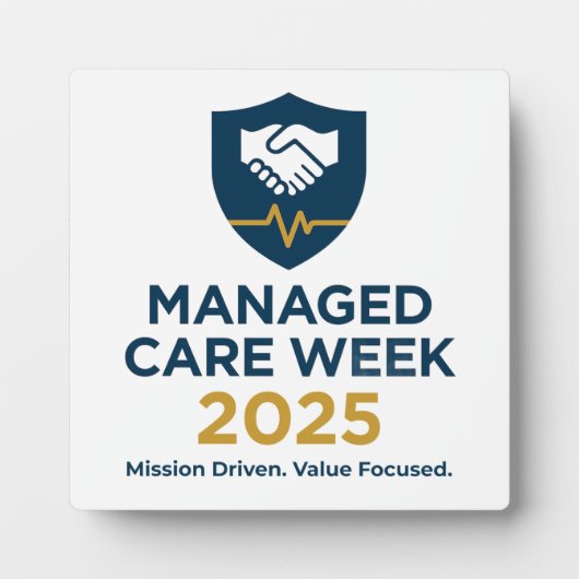 Managed Care Week 2025 - イーゼル付き5.25 x 5.25 フォトプラーク (正面)