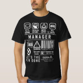 Manager Team Leader、Supervisor、IT Manager Tシャツ (正面)