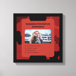 Managing Postpartum Depression Awareness Design キャンバスプリント