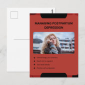 Managing Postpartum Depression Awareness Design ポストカード (正面/裏面)