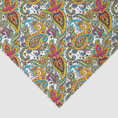 Manaraniの女王のペイズリーパターンターコイズのオレンジ 薄葉紙 (詳細)