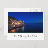 Manarolaの町、Cinque Terre、イタリアの夕べ ポストカード (正面/裏面)