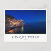 Manarolaの町、Cinque Terre、イタリアの夕べ ポストカード (正面)
