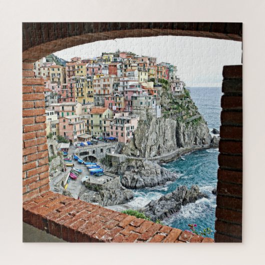 Manarola，イタリア – ウィンドウビュー – 676個。 ジグソーパズル (縦)