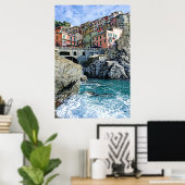 Manarola, Italia – ザCinque Terreポスタカラフルー ポスター (ホームオフィス)