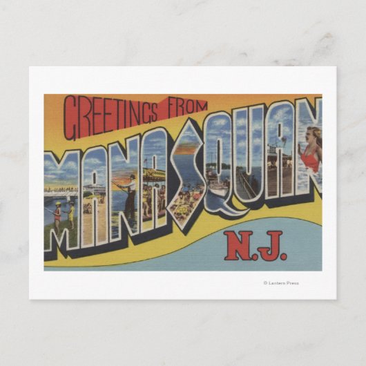 Manasquan, New Jersey – ラージ・レター・シーン ポストカード (正面)
