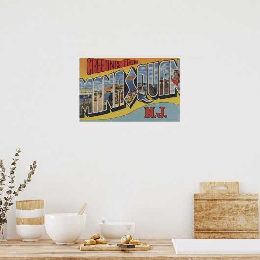 Manasquan, New Jersey - Large Letter Scenes 2 ポスター (キッチン)