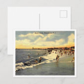 Manasquan NJ、ビーチシーン1954 ポストカード (正面/裏面)